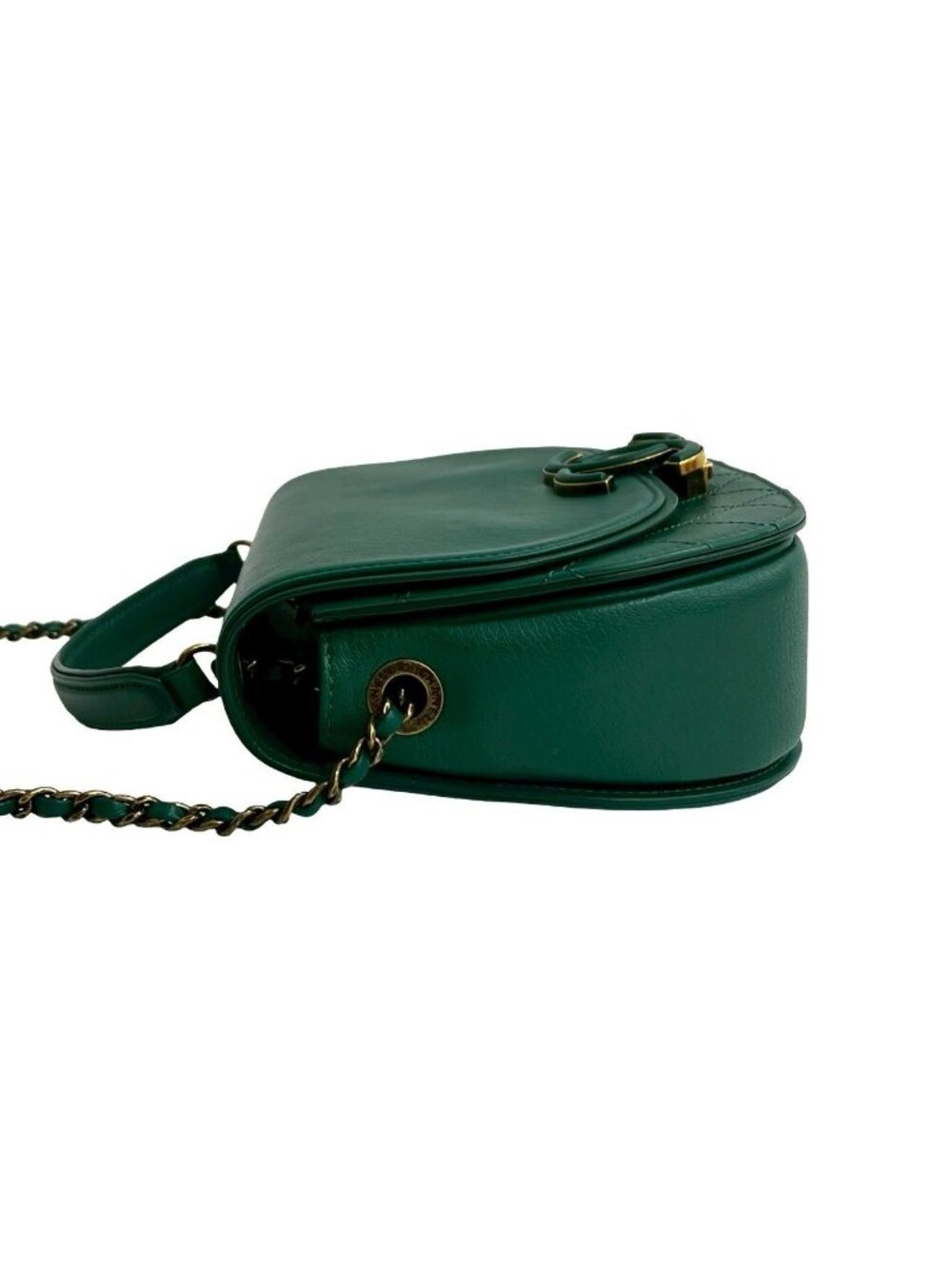 Chanel Card Seal Number 23 Coco Cab Jumbo CC Logo Calf Leather Chain Shoulder - Picture 5 of 8